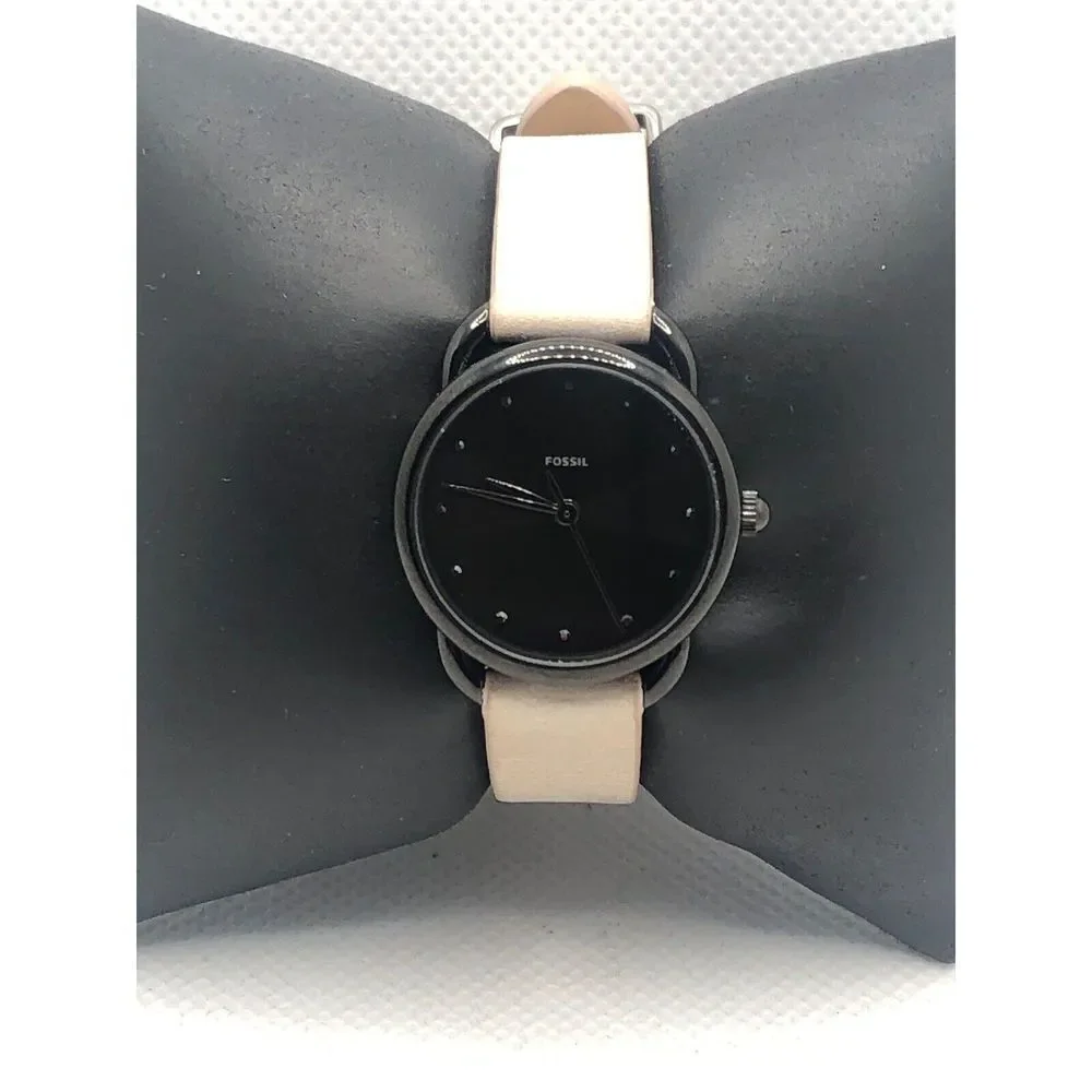 Fossil ES4489 Women's Leather Analog Black Dial Quartz Genuine Wrist Watch KS2